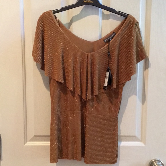 ADRIANNA PAPPEL COPPER GLITTERED TOP - Picture 3 of 9